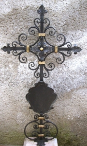 Urnenkreuz B mit Tafel blattvergoldet 90 x 50 cm