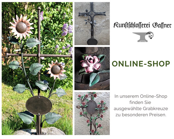 Kunstschlosserei Gassner: Onlineshop für ausgewählte Grabkreuze